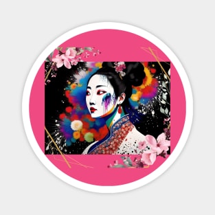 Before you speak, Is it true, is it kind, is it necessary? Asian Geisha Girl Magnet